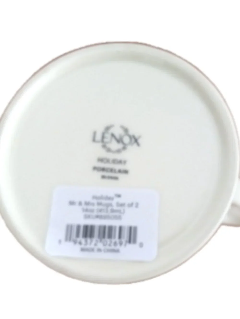 Lenox Holiday Mr & Mrs Mug Set of 2 Christmas Porcelain Coffee Cups New Box
